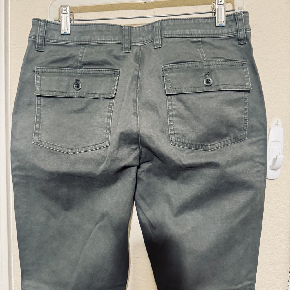J CREW Utility Pants Women's 8 Charcoal Gray stretch military back‎ flap pockets